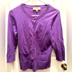 Jones New York Sport Purple 3/4 sleeve cardigan